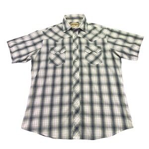 Wrangler Button Down Men's Large Pearl Snap Western Vintage Sawtooth Pocket